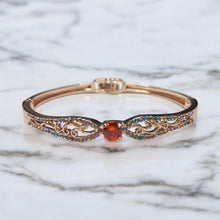 Load image into Gallery viewer, Rose Gold Bracelet with Red Stone
