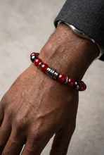 Load image into Gallery viewer, Custom Red and Hematite K A Psi Beaded Bracelet
