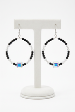 Load image into Gallery viewer, Black and Crystal Beaded Earrings
