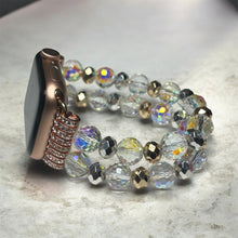 Load image into Gallery viewer, Crystal with Gold and Silver Apple Watch Band
