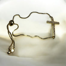 Load image into Gallery viewer, Gold Cross Adjustable Bracelet
