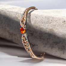 Load image into Gallery viewer, Rose Gold Bracelet with Red Stone
