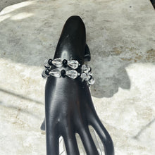 Load image into Gallery viewer, Crystal and Black Beaded Apple Watch Band
