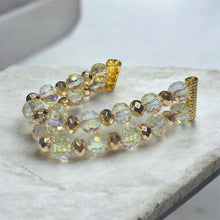 Load image into Gallery viewer, Crystal and Gold Beaded Samsung Watch Band
