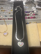 Load image into Gallery viewer, Silver Iridescent Heart Necklace
