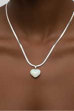 Load image into Gallery viewer, Silver Iridescent Heart Necklace
