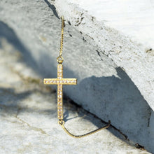 Load image into Gallery viewer, Gold Cross Adjustable Bracelet
