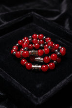 Load image into Gallery viewer, Custom Red and Hematite K A Psi Beaded Bracelet
