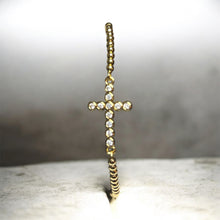 Load image into Gallery viewer, Gold Cross Adjustable Bracelet
