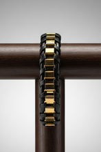 Load image into Gallery viewer, Black and Gold Leather Bracelet
