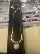 Load image into Gallery viewer, Gold Iridescent Heart Necklace
