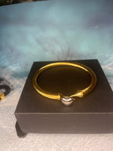 Load image into Gallery viewer, Gold Bangle w/Silver Heart
