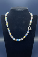 Load image into Gallery viewer, Crystal Beaded Necklace and 3 Strand Bracelet Set w/Silver Toggle Clasp
