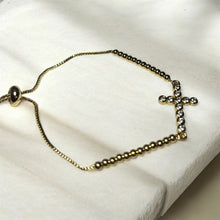 Load image into Gallery viewer, Gold Cross Adjustable Bracelet
