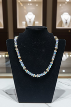 Load image into Gallery viewer, Crystal Beaded Necklace and 3 Strand Bracelet Set w/Silver Toggle Clasp

