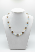 Load image into Gallery viewer, Crystal Beaded Necklace and 3 Strand Bracelet Set w/Silver Toggle Clasp
