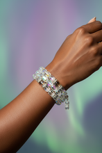 Load image into Gallery viewer, Crystal Beaded Necklace and 3 Strand Bracelet Set w/Silver Toggle Clasp
